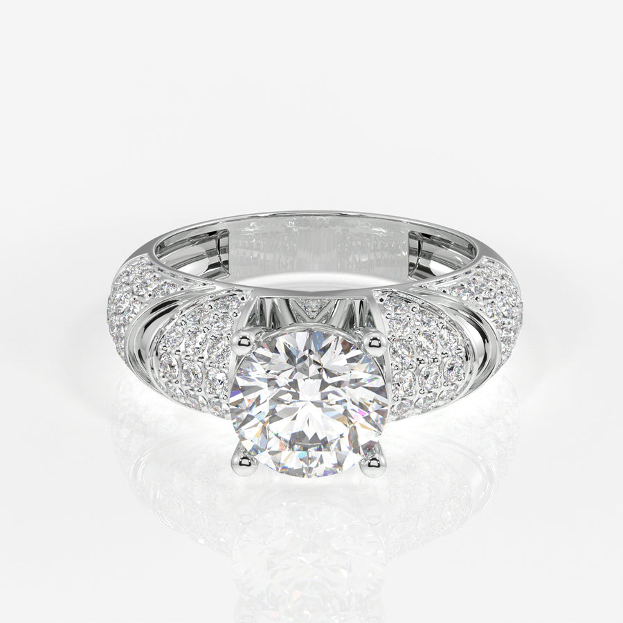 Round Cut Lab Grown Diamond Cocktail 9K Gold Rings