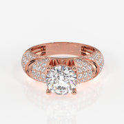 Round Cut Lab Grown Diamond Cocktail 9K Gold Rings
