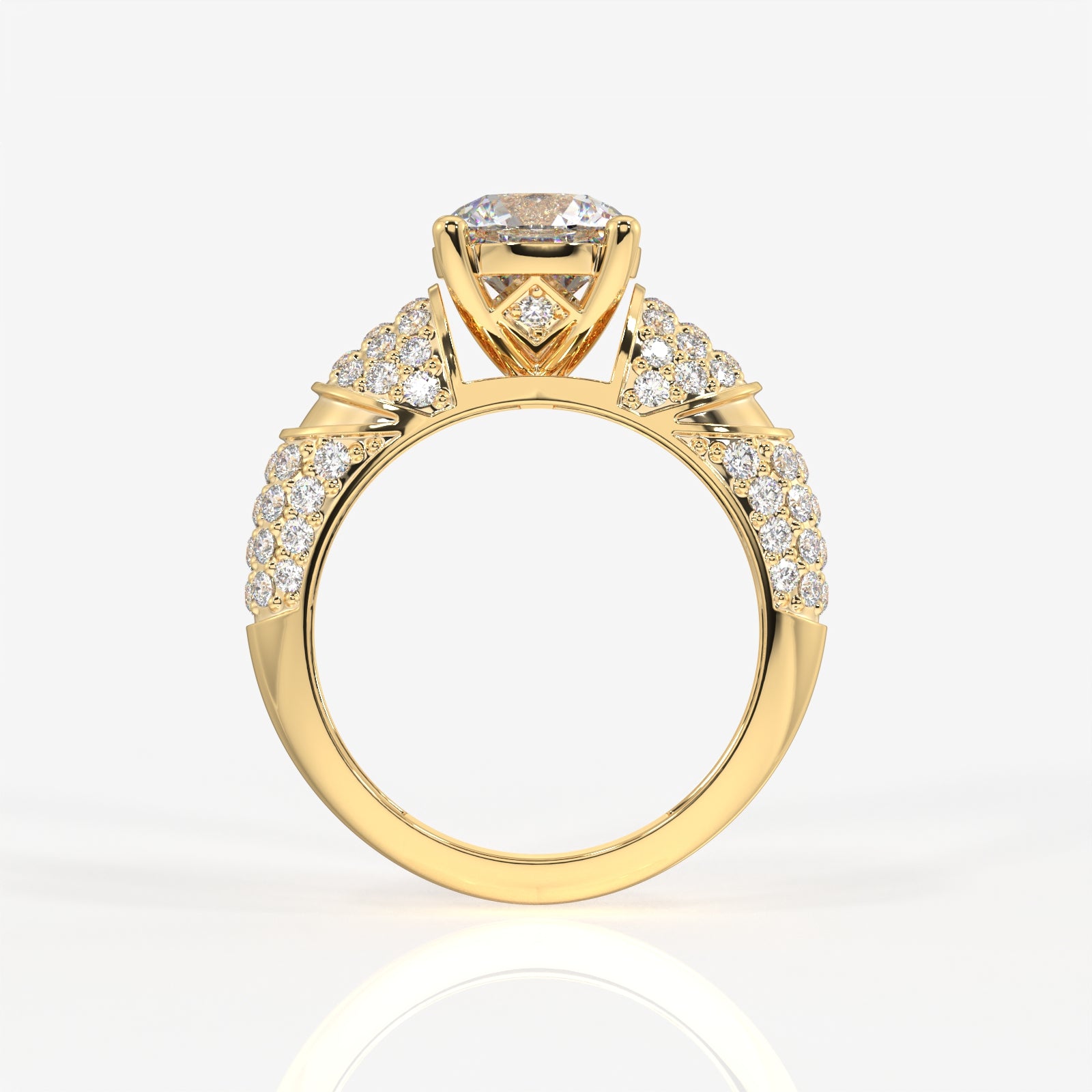 Round Cut Lab Grown Diamond Cocktail 9K Gold Rings