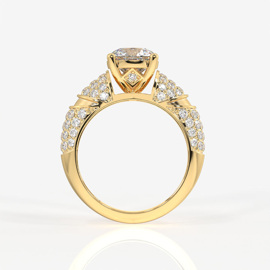 Round Cut Lab Grown Diamond Cocktail 9K Gold Rings