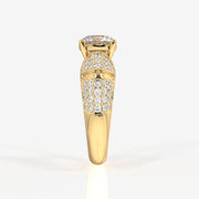 Round Cut Lab Grown Diamond Cocktail 9K Gold Rings