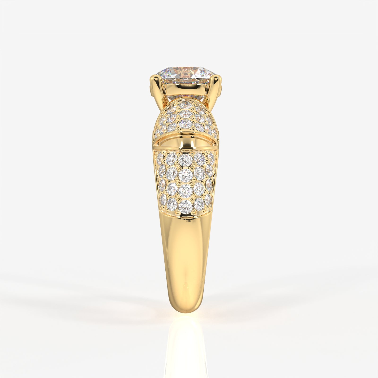 Round Cut Lab Grown Diamond Cocktail 9K Gold Rings