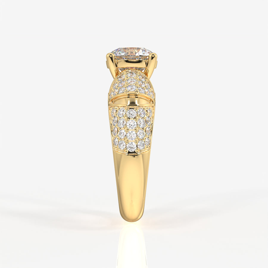 Round Cut Lab Grown Diamond Cocktail 9K Gold Rings