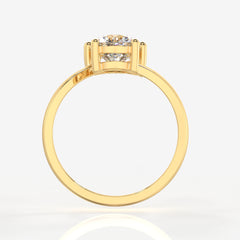 Round and Pear Cut Moissanite Diamond Toi Moi 14K Gold Ring