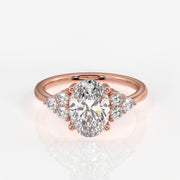 Oval Cut Lab Grown Diamond Engagement 14K Gold Ring