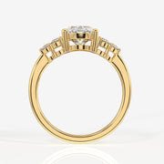 Oval Cut Lab Grown Diamond Engagement 14K Gold Ring
