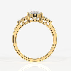 Oval Cut Moissanite Diamond Engagement 14K Gold Ring