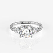 Cushion and Pear Cut Lab Grown Diamond Trilogy 9K Gold Ring