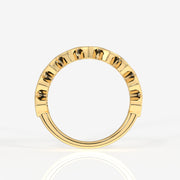 Heart Cut Lab Grown Diamond Wedding Band 9K Gold Ring