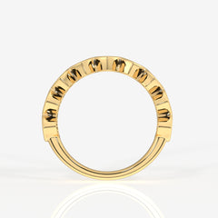 Heart Cut Moissanite Diamond Wedding Band 18K Gold Ring
