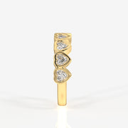 Heart Cut Lab Grown Diamond Wedding Band 9K Gold Ring
