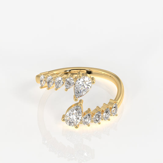 Pear Cut Moissanite Diamond Daily Wear Sterling Silver Ring
