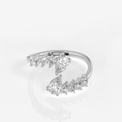 Pear Cut Moissanite Diamond Daily Wear Sterling Silver Ring
