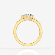 Portuguese Cut Lab Grown Diamond Cocktail 14K Gold Ring