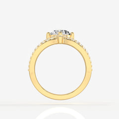 Portuguese Cut Lab Grown Diamond Cocktail 14K Gold Ring