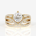 Round Cut Moissanite Diamond Cocktail Sterling Silver Ring