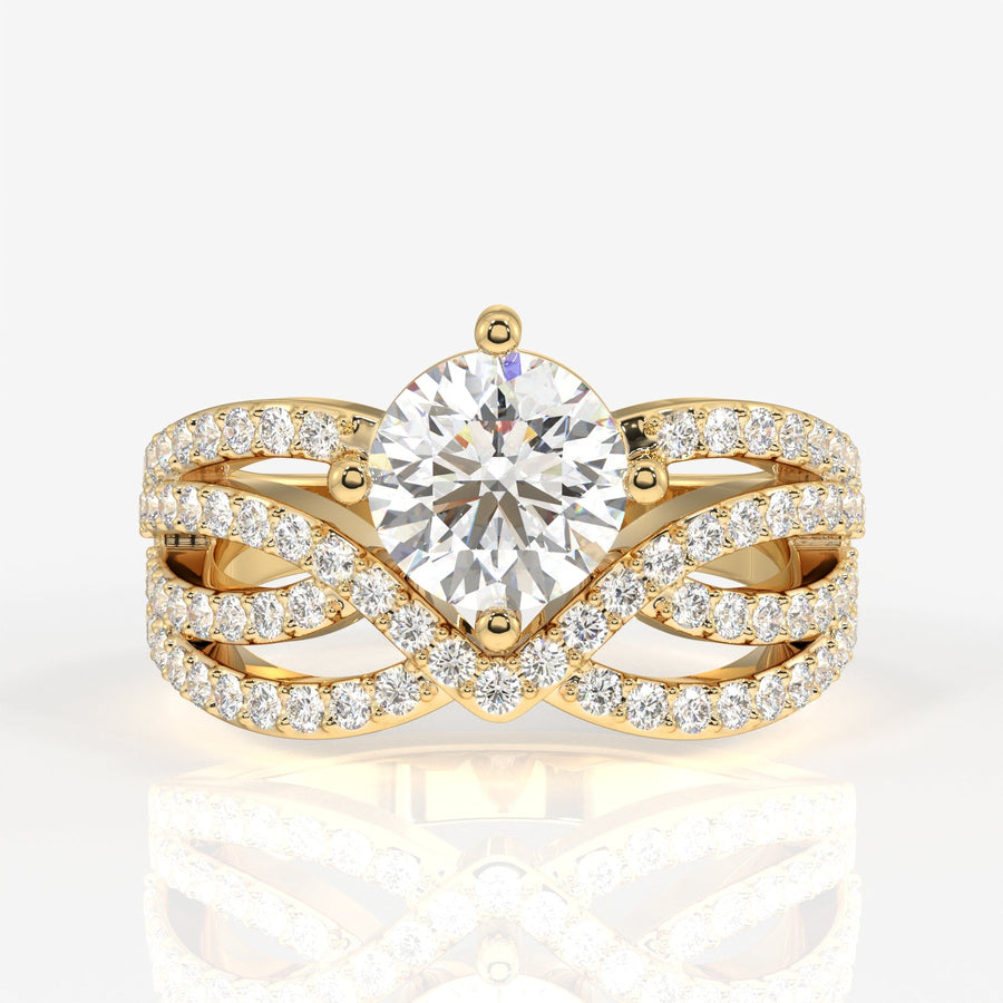 Round Cut Moissanite Diamond Cocktail Sterling Silver Ring