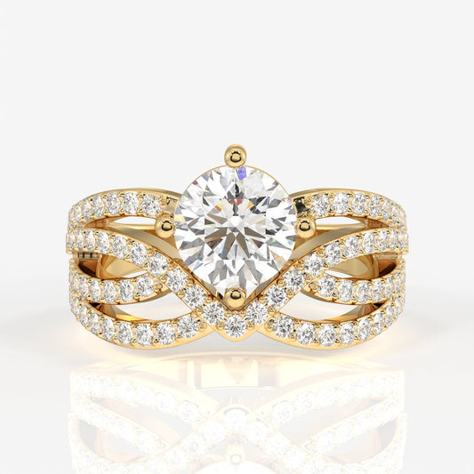 Round Cut Moissanite Diamond Cocktail Sterling Silver Ring