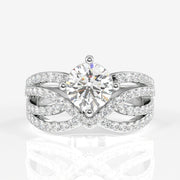 Round Cut Lab Grown Diamond Cocktail 14k Gold  Ring