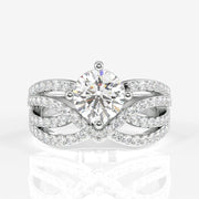 Round Cut Moissanite Diamond Cocktail Sterling Silver Ring