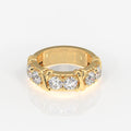 Round Cut Lab Grown Diamond Wedding Band 18K Gold Ring