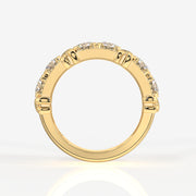 Round Cut Lab Grown Diamond Wedding Band 18K Gold Ring