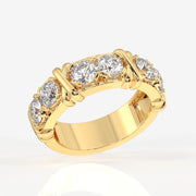 Round Cut Lab Grown Diamond Wedding Band 18K Gold Ring