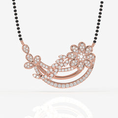 Round Cut Lab Grown Diamond Women's 14K Gold Mangalsutra