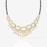 Round Cut Lab Grown Diamond Women's 14K Gold Mangalsutra