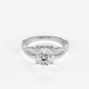 Portuguese Cut Lab Grown Diamond Twisted Engagement 14k Gold Ring