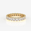 Asscher Cut Moissanite Diamond Eternity Band Sterling Silver Ring