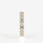 Asscher Cut Moissanite Diamond Eternity Band Sterling Silver Ring