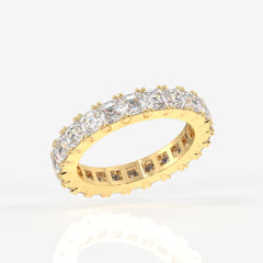 Asscher Cut Lab Grown Diamond Eternity Band 14K Gold Ring