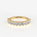 Asscher Cut Moissanite Diamond Wedding Band 14K Gold Ring