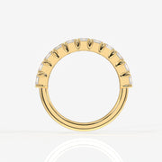 Asscher Cut Moissanite Diamond Wedding Band 14K Gold Ring
