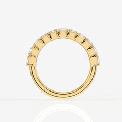 Asscher Cut Lab Grown Diamond Wedding Band 14K Gold Ring