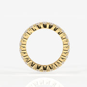 Cushion Cut Lab Grown Diamond Eternity Band 14K Gold Ring