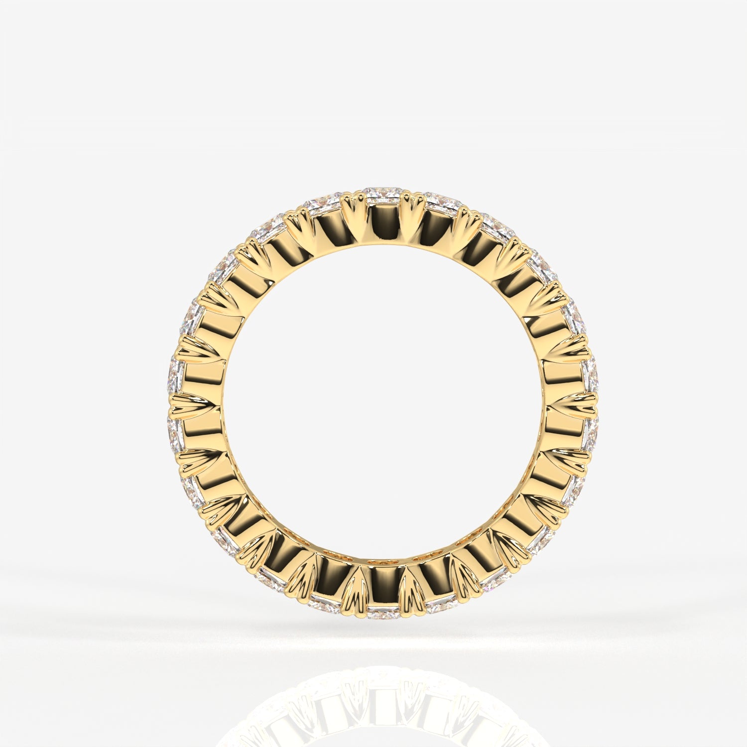 Cushion Cut Lab Grown Diamond Eternity Band 14K Gold Ring
