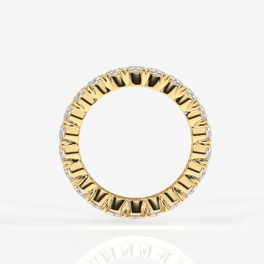 Cushion Cut Lab Grown Diamond Eternity Band 14K Gold Ring