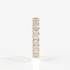 Cushion Cut Lab Grown Diamond Eternity Band 14K Gold Ring