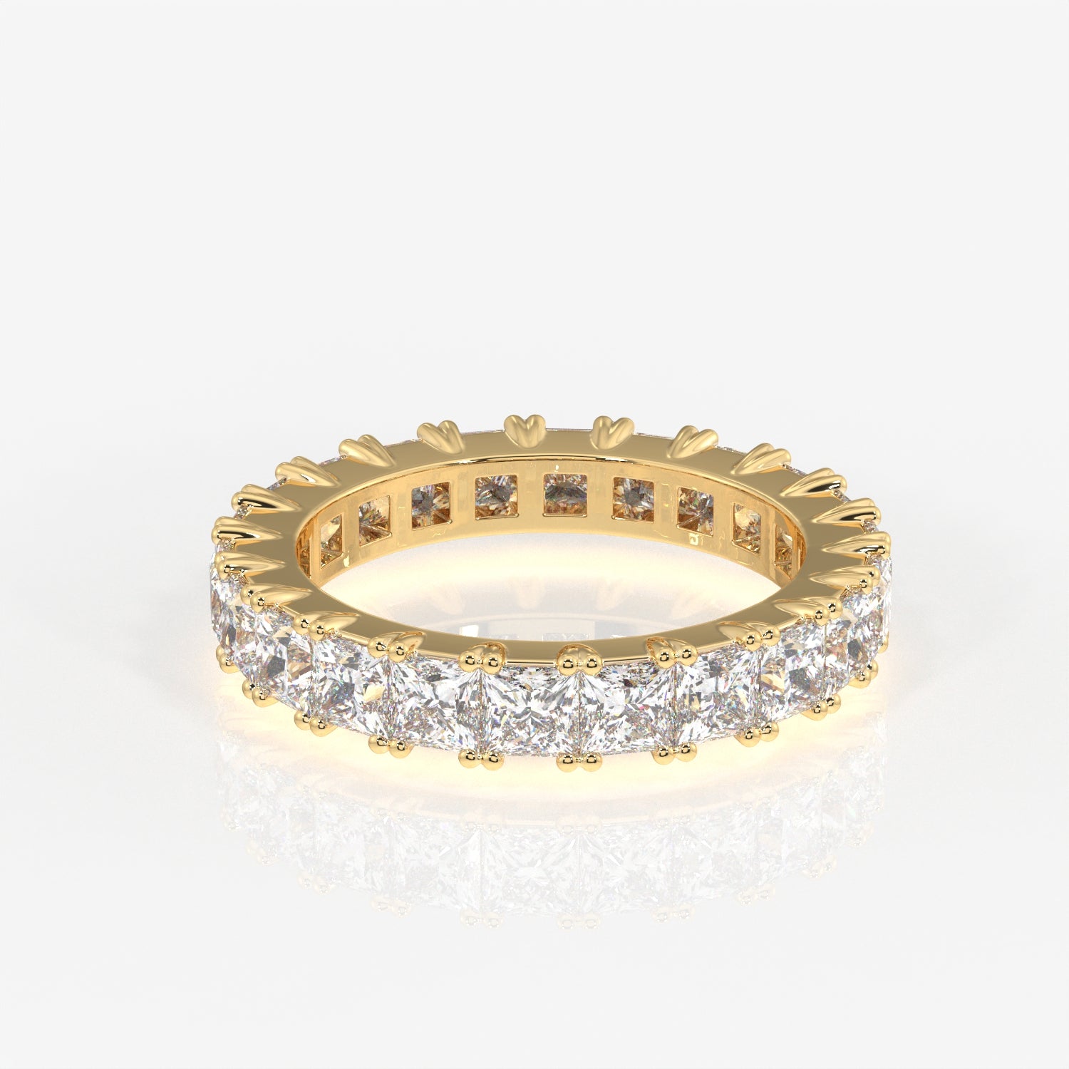 Princess Cut Lab Grown Diamond Eternity Band 14K Gold Ring