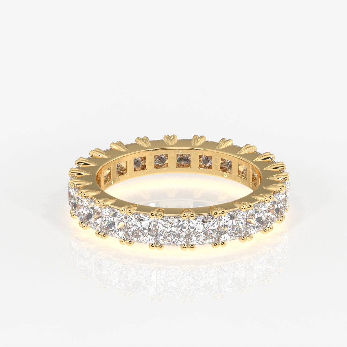 Princess Cut Lab Grown Diamond Eternity Band 14K Gold Ring