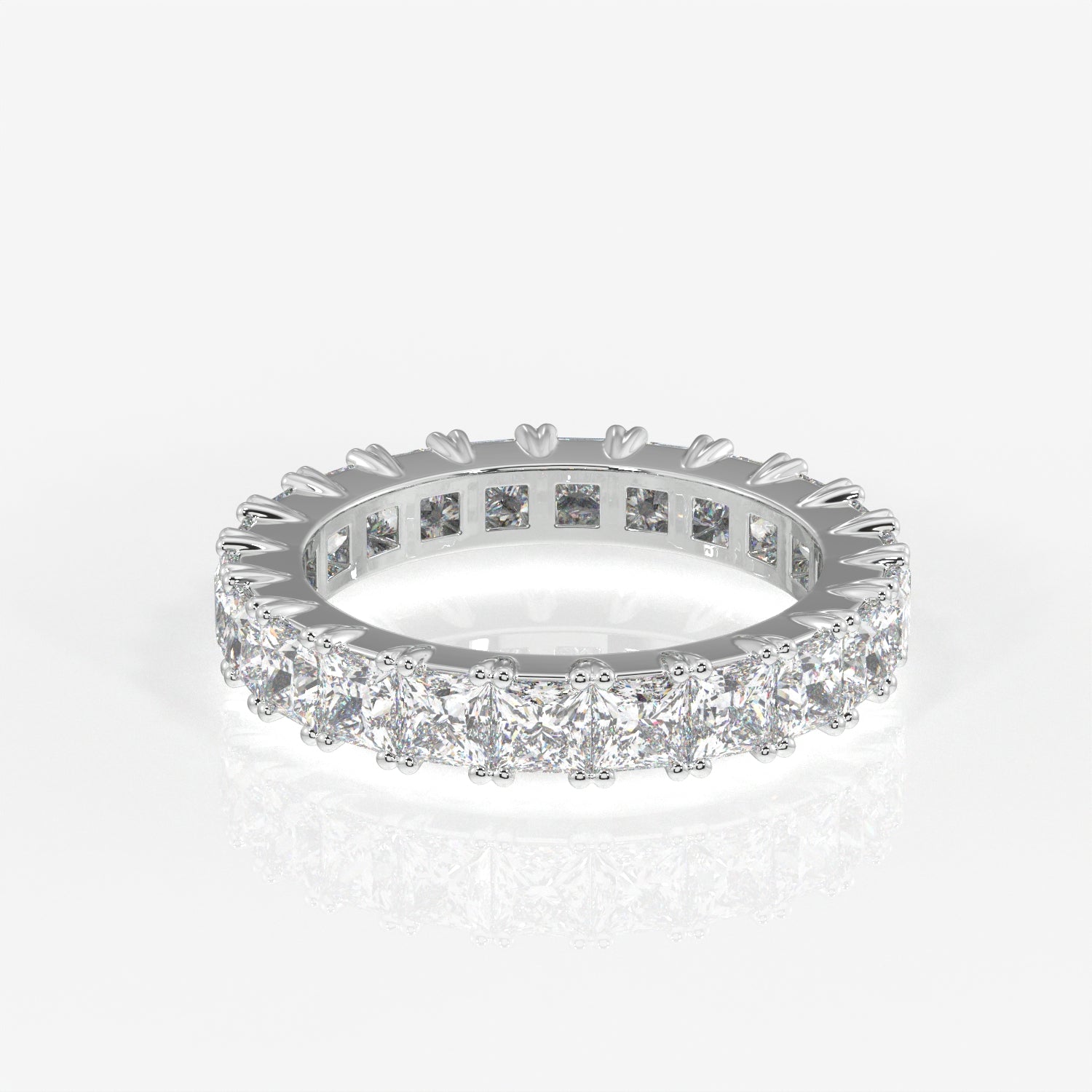 Princess Cut Lab Grown Diamond Eternity Band 14K Gold Ring