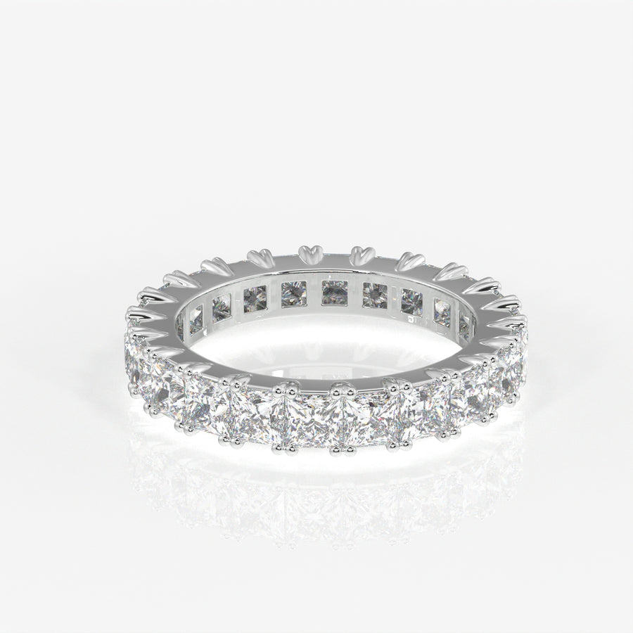 Princess Cut Lab Grown Diamond Eternity Band 14K Gold Ring