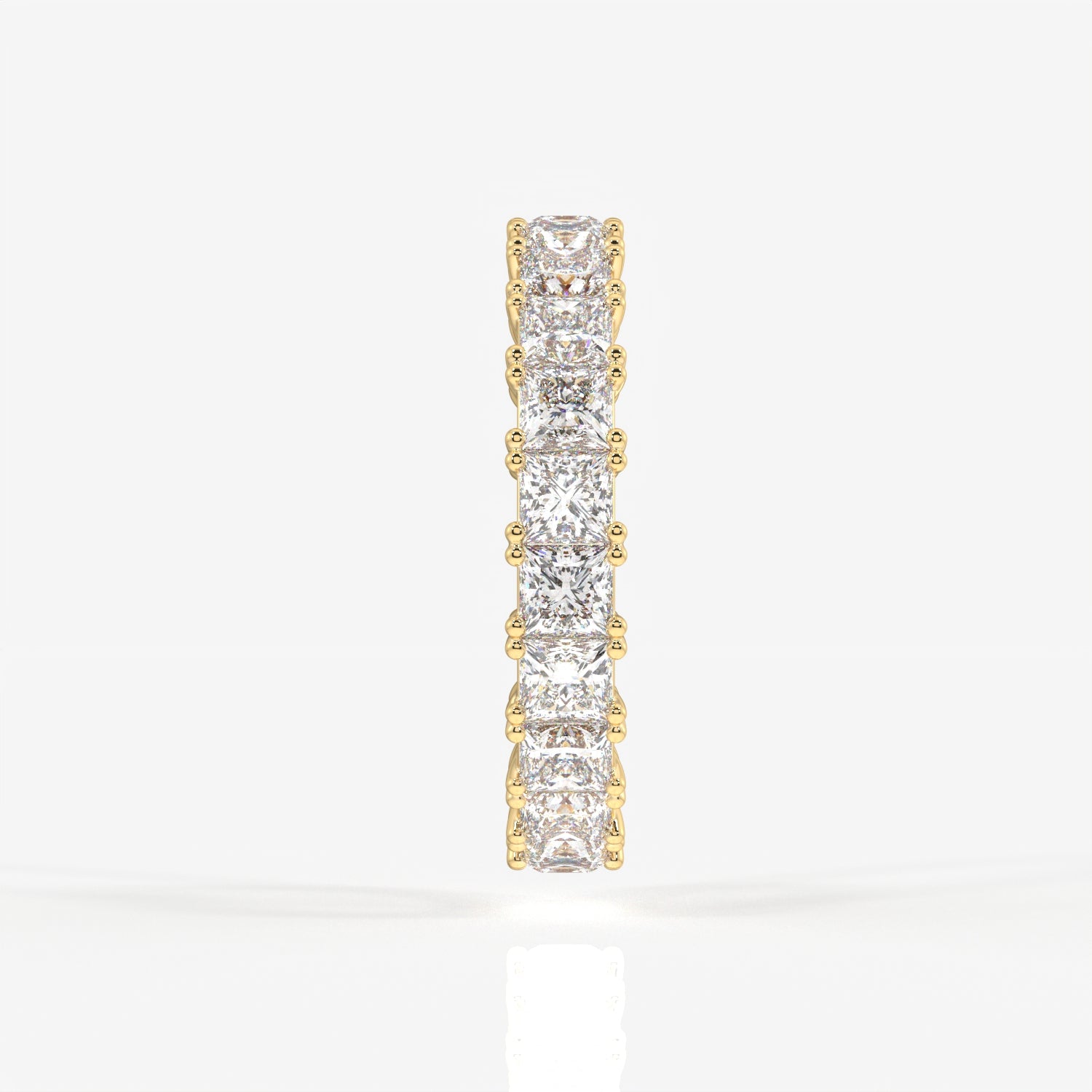 Princess Cut Lab Grown Diamond Eternity Band 14K Gold Ring