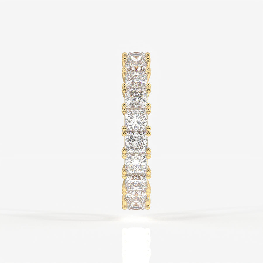 Princess Cut Lab Grown Diamond Eternity Band 14K Gold Ring