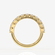 Princess Cut Lab Grown Diamond Wedding Band 9K Gold Ring