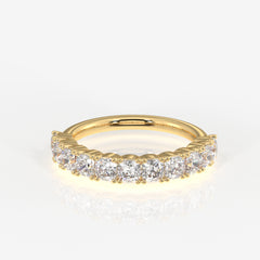 Cushion Cut Lab Grown Diamond Wedding Band 14K Gold Ring