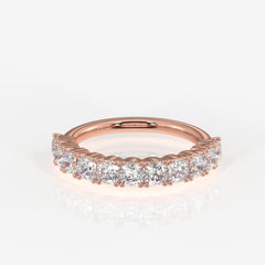 Cushion Cut Lab Grown Diamond Wedding Band 14K Gold Ring