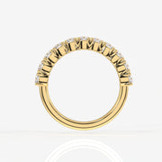 Cushion Cut Lab Grown Diamond Wedding Band 14K Gold Ring